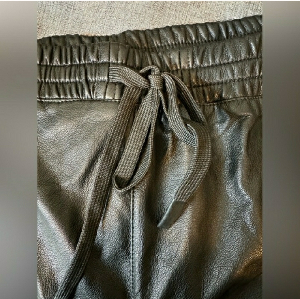 Dex Women's Black FAUX LEATHER Jogger Pants NWT SIZE 3XL - Picture 4 of 7